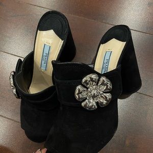 Authentic Prada heel mules